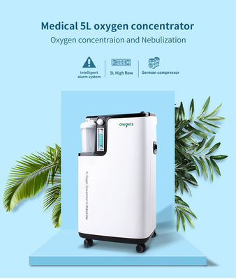 พลาสติกสีขาว 350va 5l Concentrator ออกซิเจนทางการแพทย์พร้อมระบบเตือนภัยอัจฉริยะ